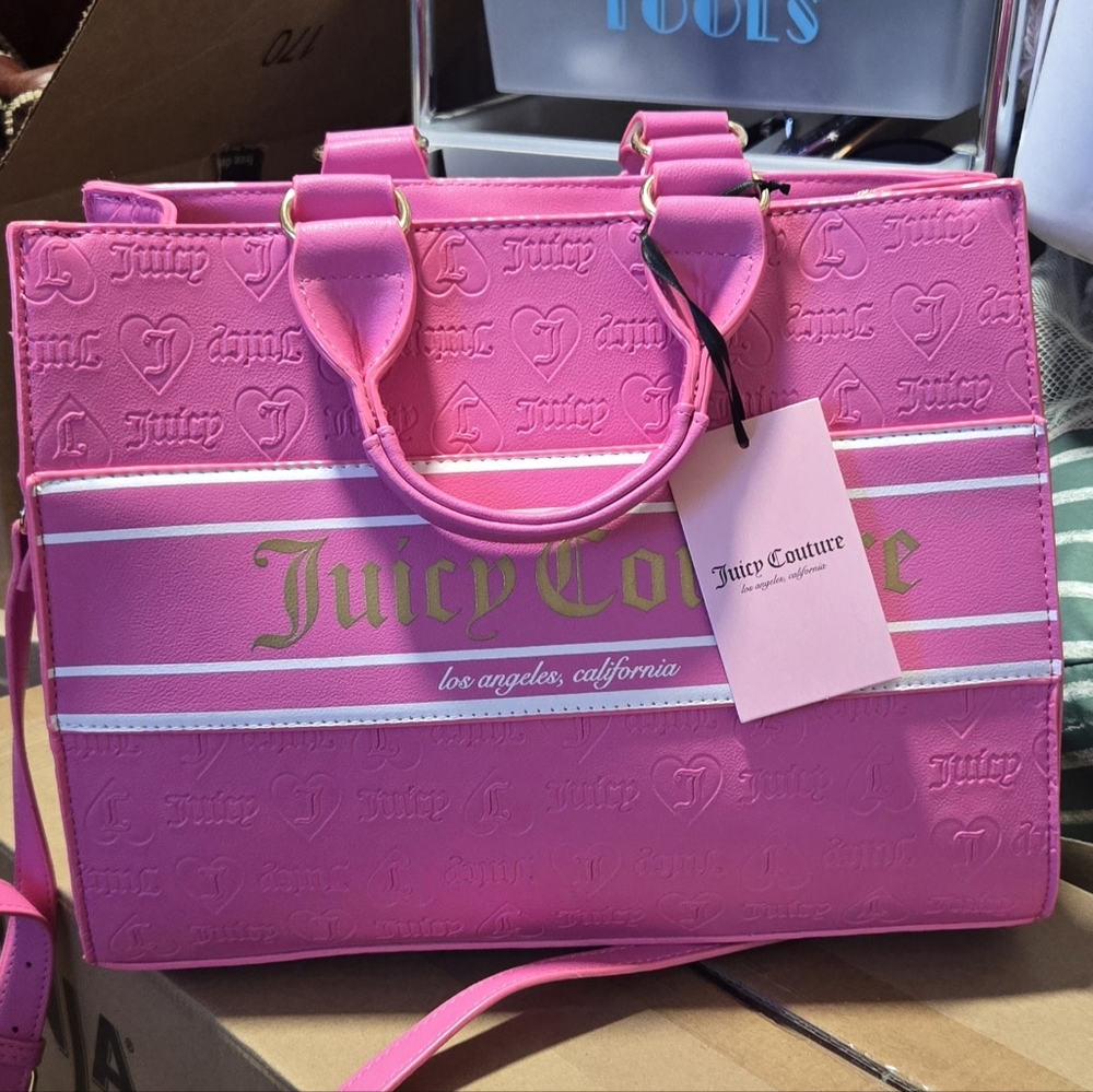 Juicy Couture Hot Pink Embossed Tote